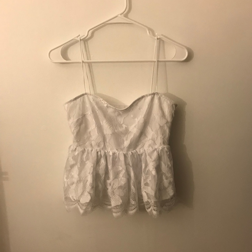 NWT Guess White Lace Top